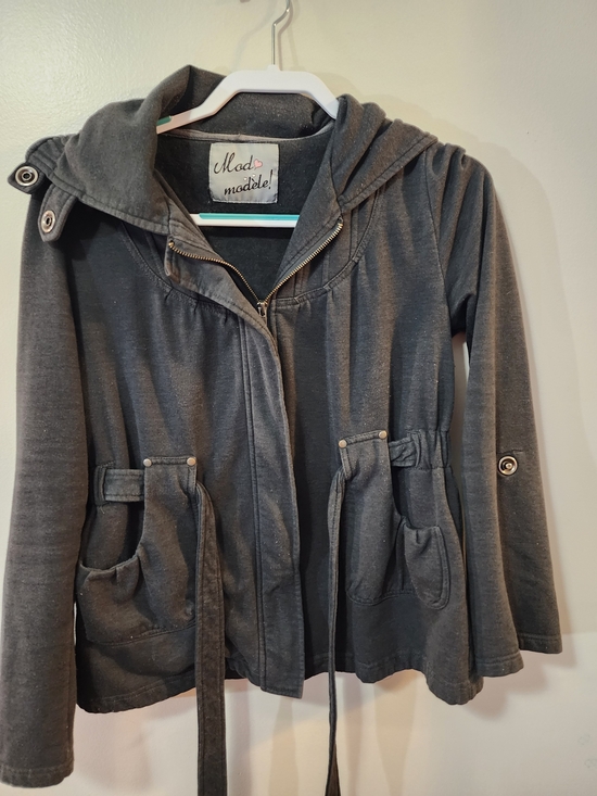 Source Unknown Jackets & Blazers - Mád Modèle Charcoal Hooded Utility Jacket/Cardigan – Size Large
